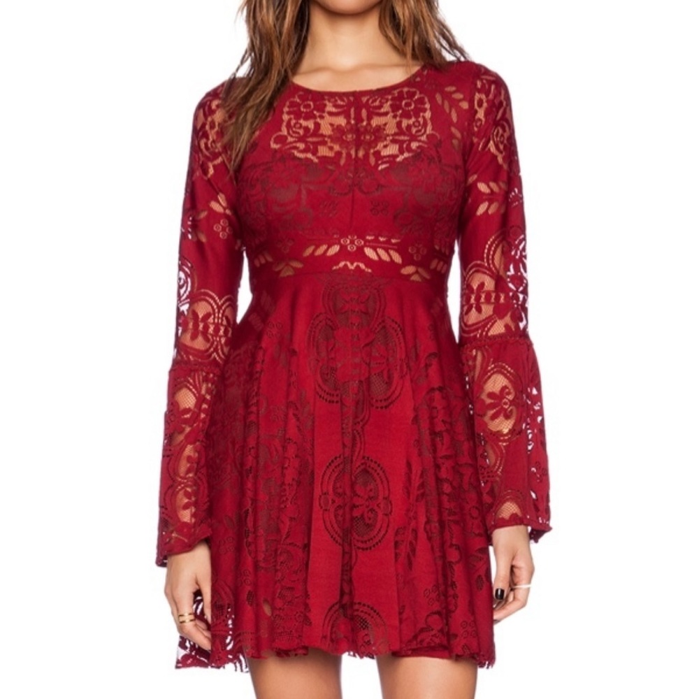 Free People Lovers Folk Lace Dress